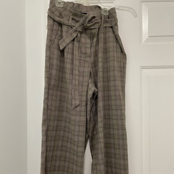 Vero Moda High Waisted Plaid Culottes Pants - Picture 2 of 3